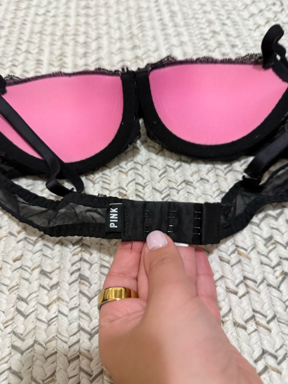 BUNDLE of 2 Victoria’s Secret PINK Date Push-Up Balconette Lace Bras, Size 32A - Picture 5 of 12